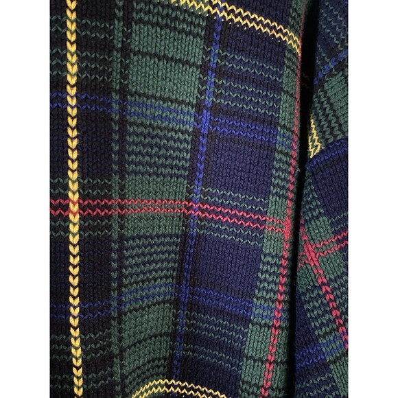 Vtg IZOD Blue Green Pullover Sweater Casual Work Golf 46" Chest - Picture 8 of 8